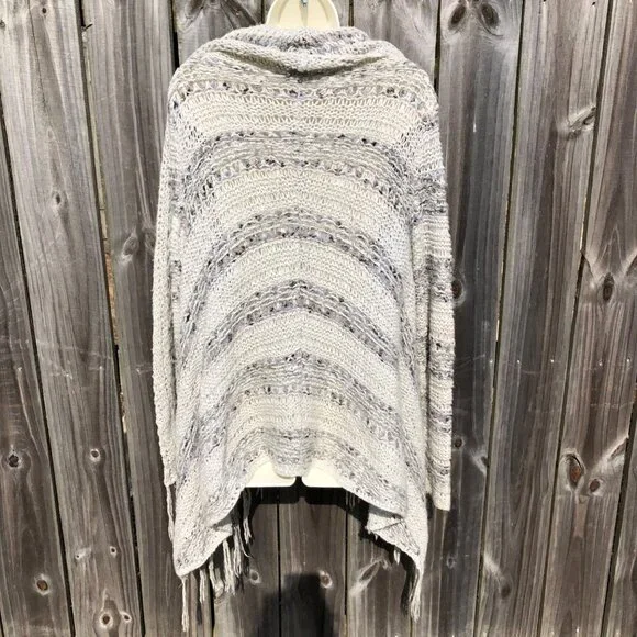 Free People Small Anthropologie Cardigan Sweater Knit Runaway Love Gray Top - Picture 10 of 13